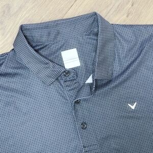 Callaway Opti-Dri Black Patterned Polo Golf Shirt Size 2XL